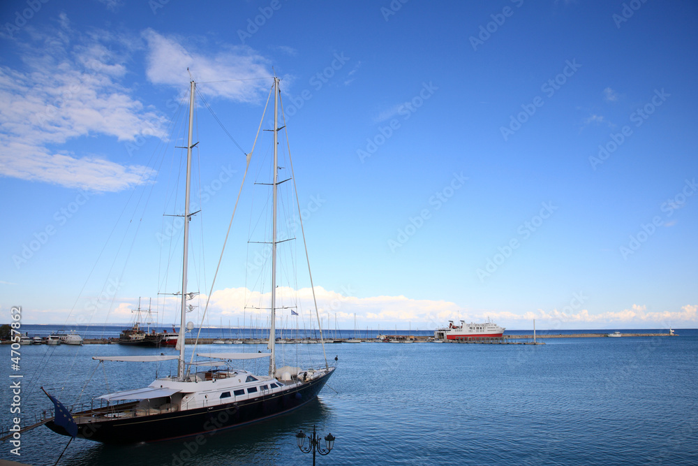 yacht on the port