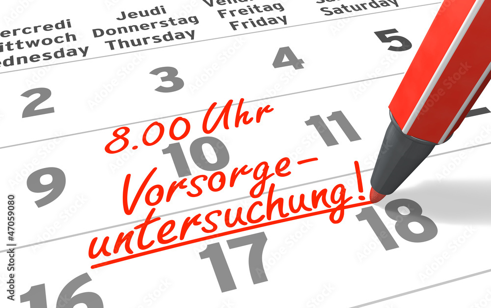 Stift- & Schriftserie: Termin für Vorsorgeuntersuchung Stift- & Schriftserie: Termin für Vorsorgeuntersuchung