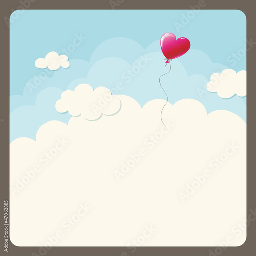 heart balloon in the sky