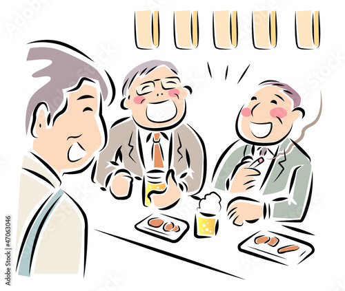 居酒屋で盛り上がる会社員