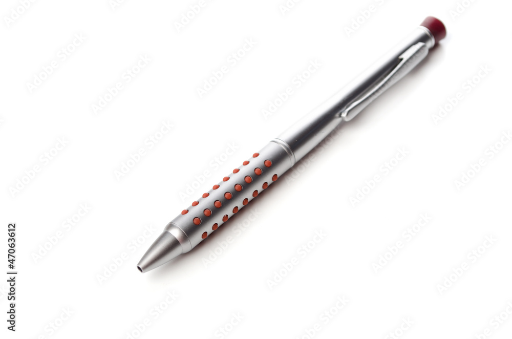 Silver pen isolated on white Silver pen isolated on white