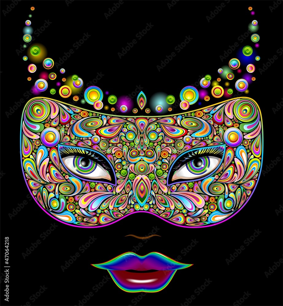 Girls's Mask Psychedelic Art Design-Maschera Donna Pshichedelica