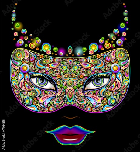 Girls's Mask Psychedelic Art Design-Maschera Donna Pshichedelica