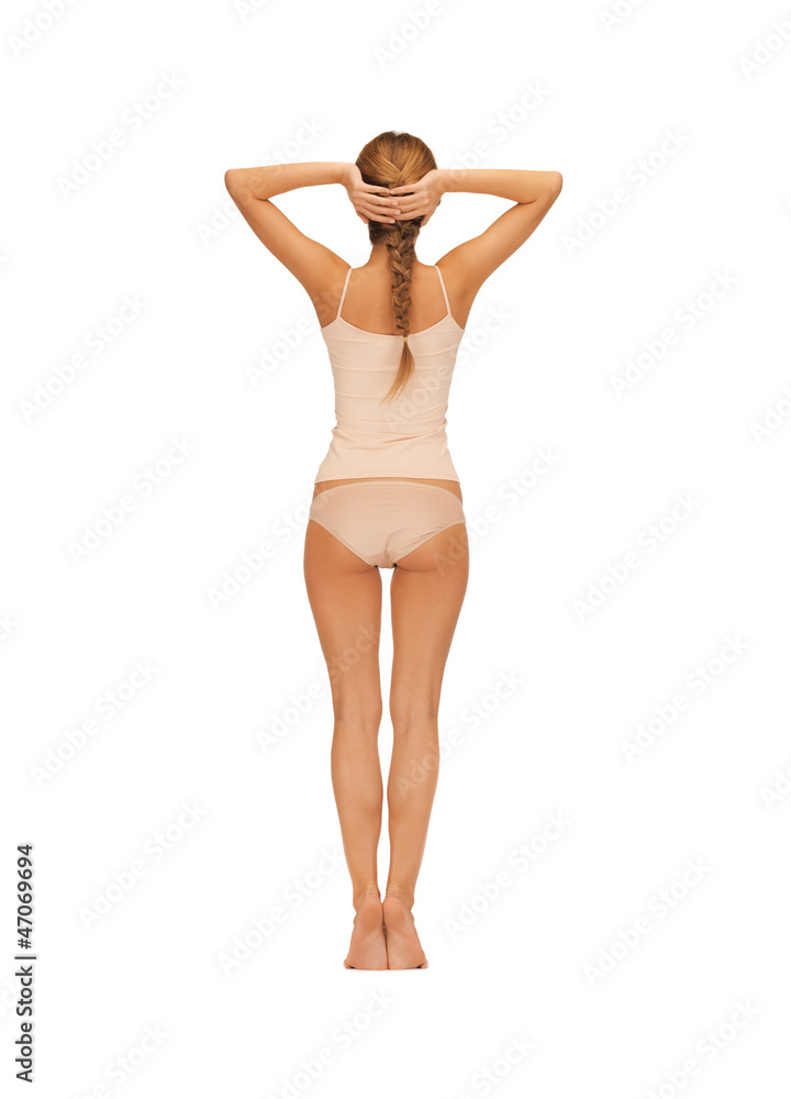 rear view of beautiful woman in cotton undrewear rear view of beautiful woman in cotton undrewear