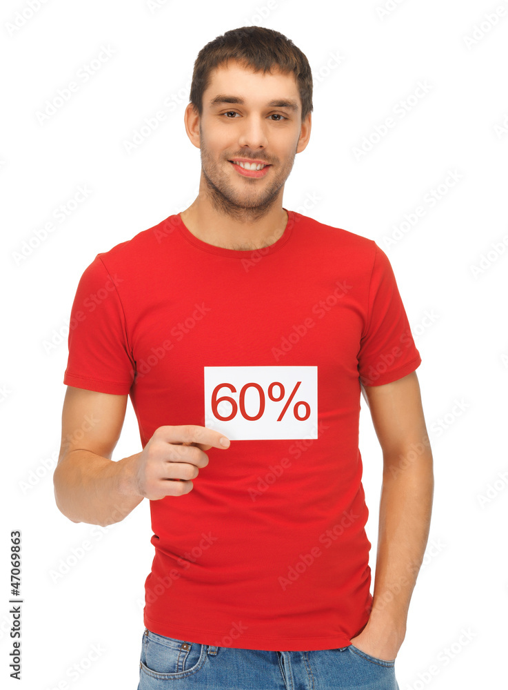 handsome man with discount card handsome man with discount card