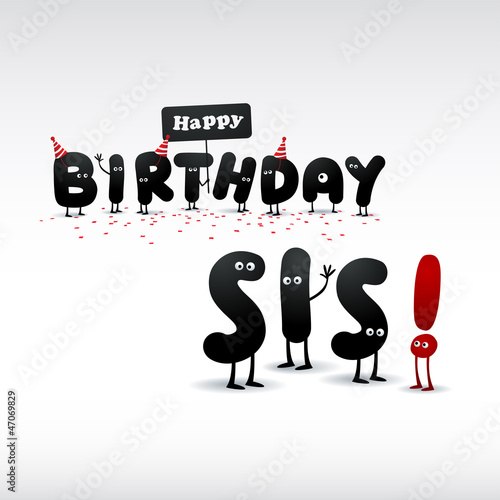 Funny Birthday card. Vector.