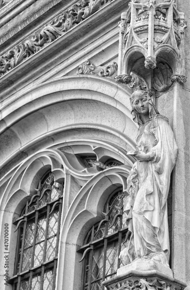 Gothic statue on St. Michael cathedral
