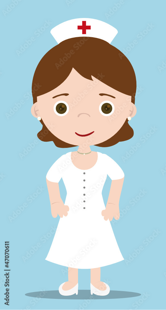 nurse character with blue background nurse character with blue background
