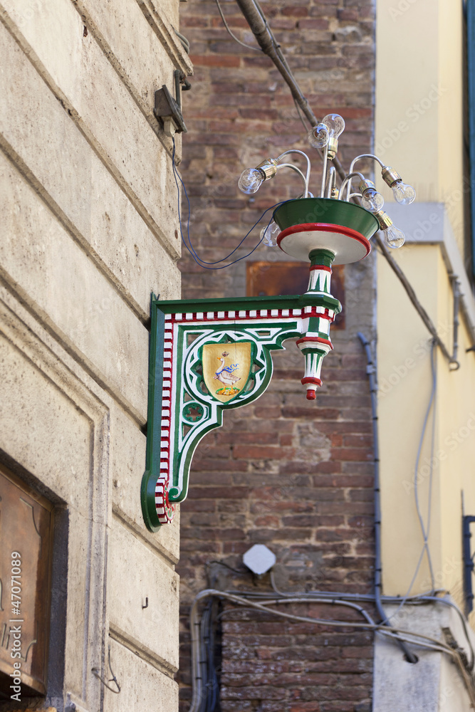 Tuscany sigths, siena alley Contrada dell'Oca
