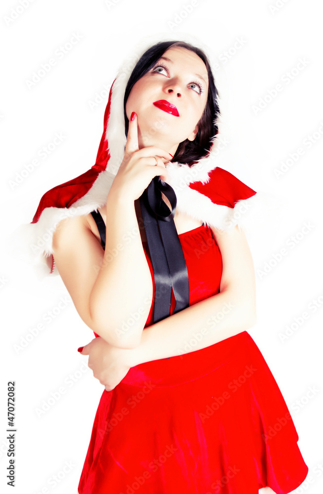 pretty girl dressed as Santa Christmas pretty girl dressed as Santa Christmas