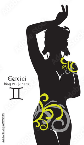 Stylized zodiac sign Gemini