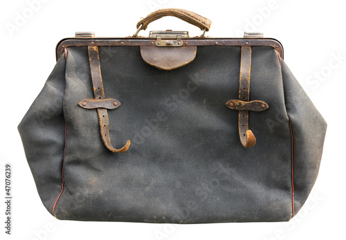 Old bag on white. Clipping path included.