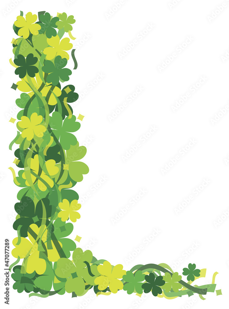 Obraz premium Four Leaf Clover Leaf Border Illustration