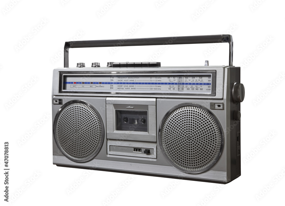 Vintage Boom Box Portable Radio Cassette Player Stock Photo | Adobe Stock