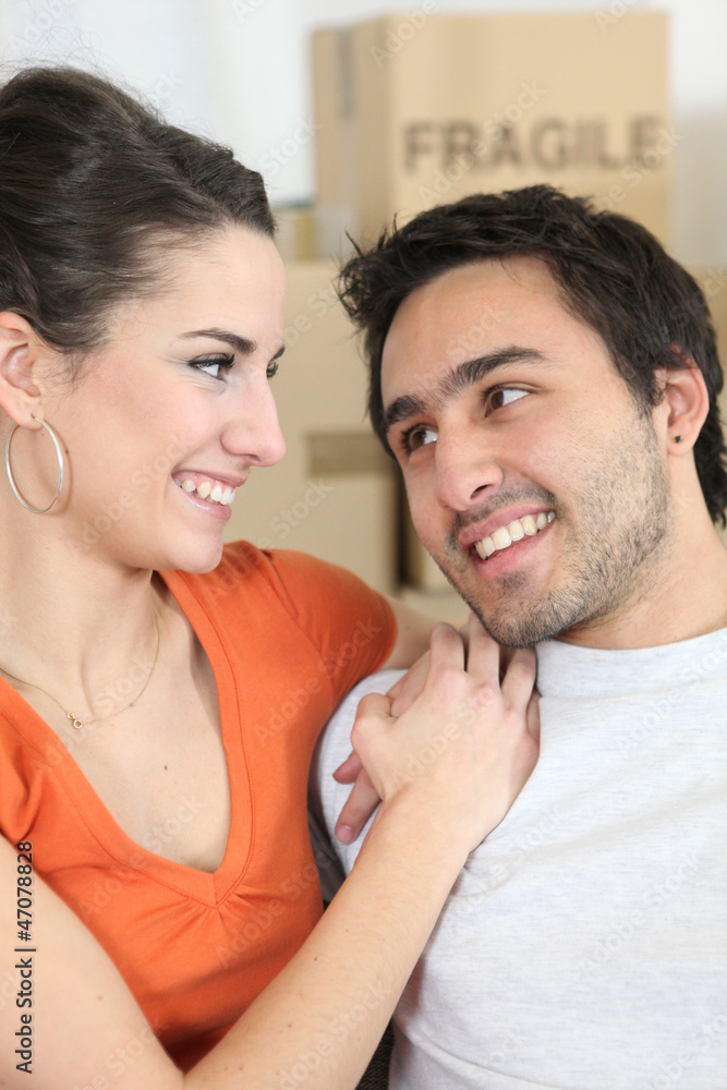 Couple in new home Couple in new home