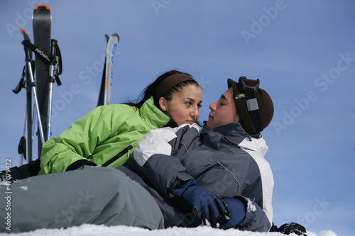 Couple in the snow photo