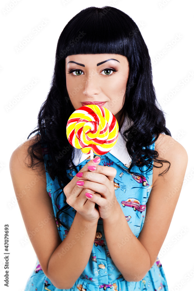 Young woman with candy