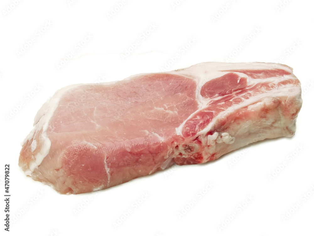 Crude cutlet on a white background