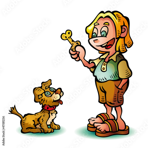 Child and doggie