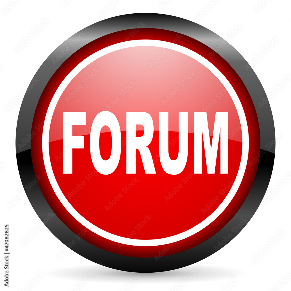 forum round red glossy icon on white background forum round red glossy icon on white background