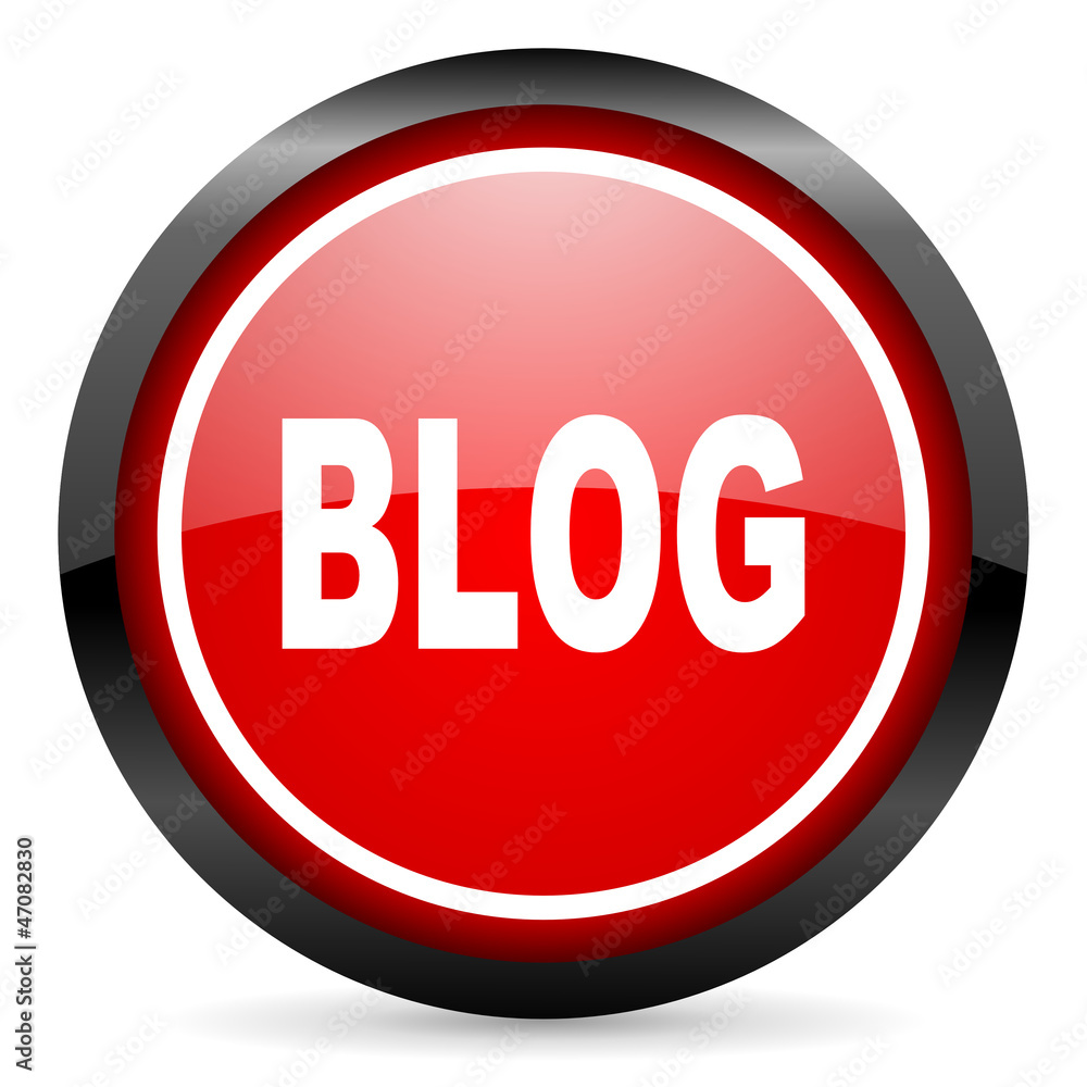 blog round red glossy icon on white background blog round red glossy icon on white background