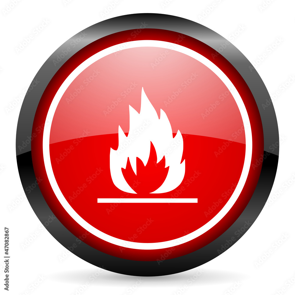 flames round red glossy icon on white background flames round red glossy icon on white background