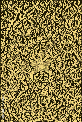 Thai angel and art pattern old style : EPS.8