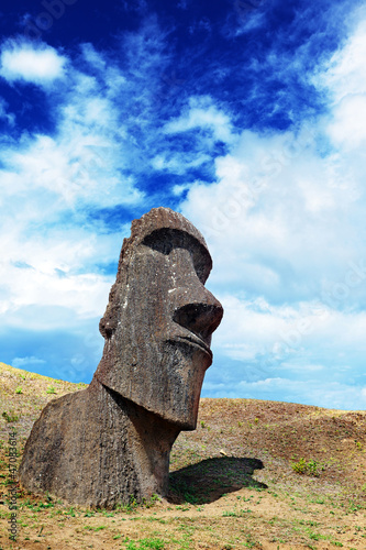 Lone moai in Easter Island