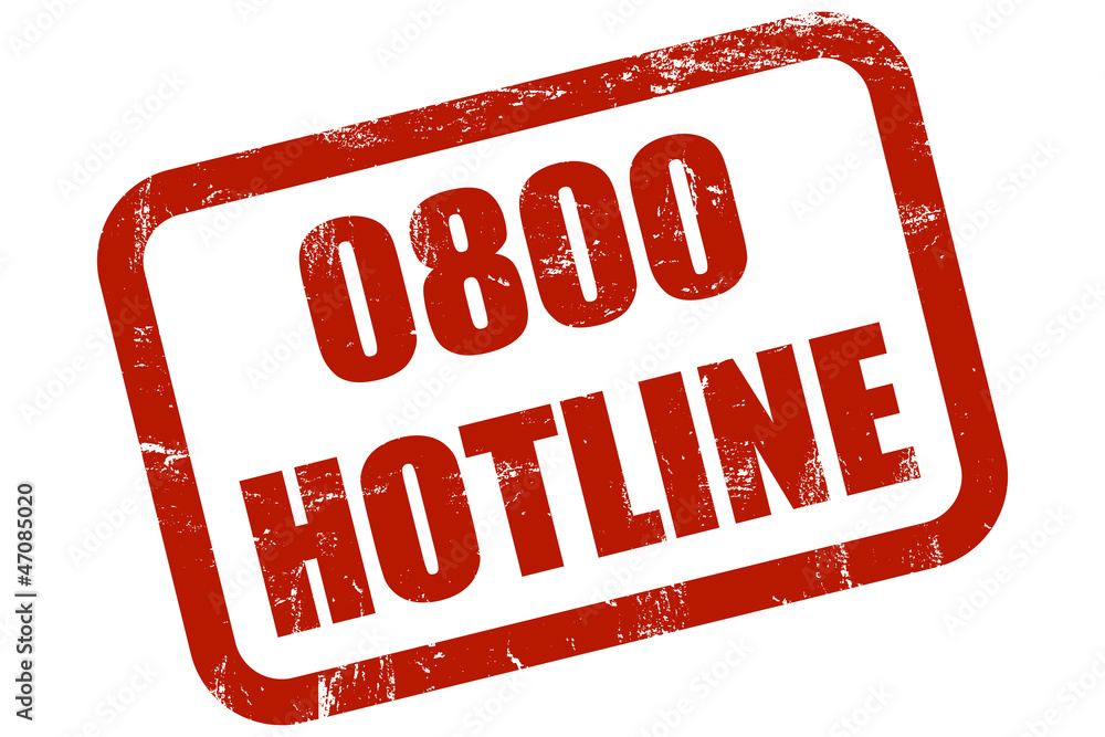 Grunge Stempel rot 0800 HOTLINE Stock-Illustration | Adobe Stock