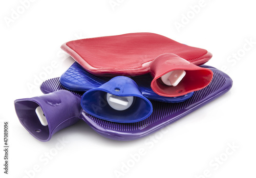 Three Hot Water Bottles on white