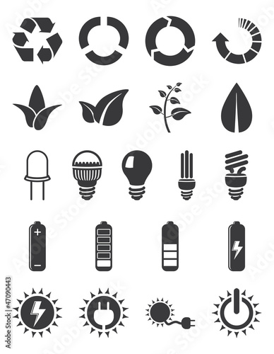 Ecology energy icon set