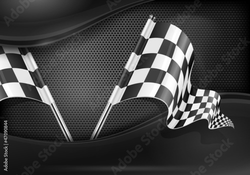 Checkered flags on mash background
