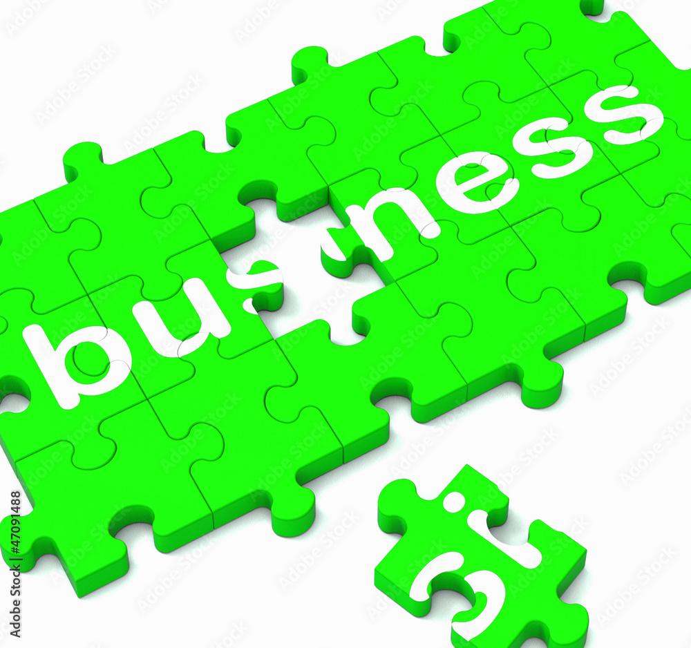Fototapeta premium Business Puzzle Showing Commercial Transactions