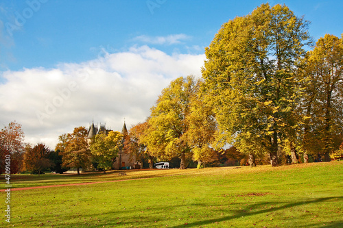 Wonderful autumnal scene in the park of Falkirk, Scotland