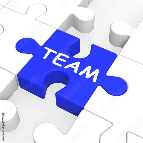 Team Puzzle Shows Team Work