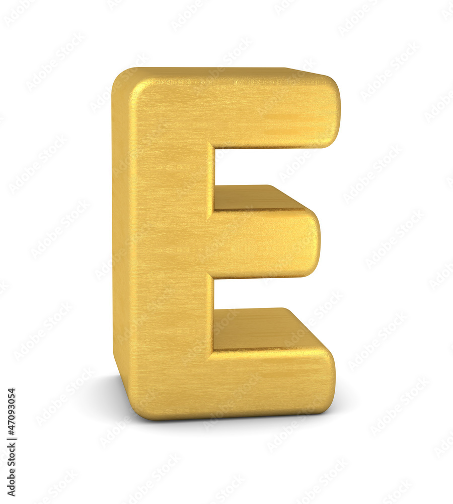 buchstabe letter E gold vertikal buchstabe letter E gold vertikal