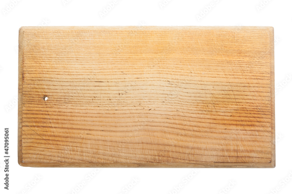 Old worn and scratched wooden cutting board Old worn and scratched wooden cutting board