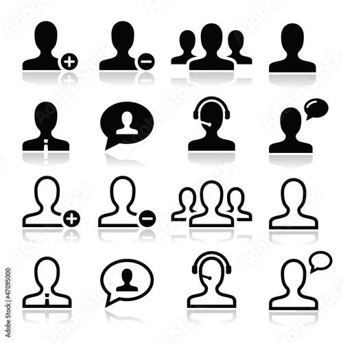 User man avatar icons set