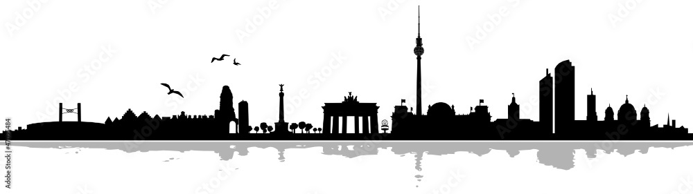 Naklejka premium Skyline Berlin Schatten
