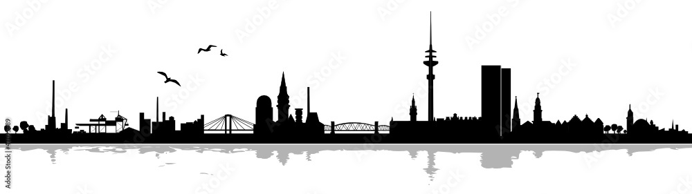 Obraz premium Skyline Hamburg Schatten