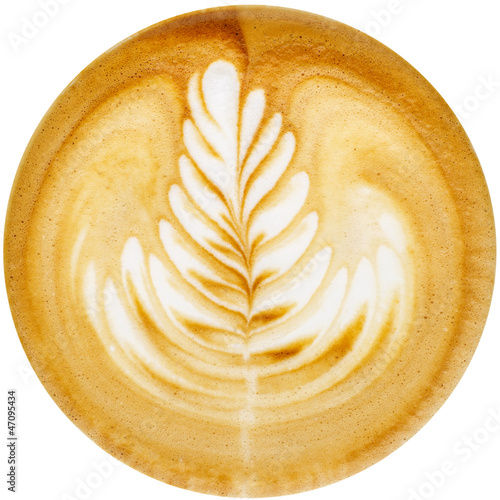 Obraz na plátne Latte Art, coffee in white background
