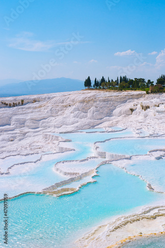 Travertines in Pamukkale, Turkey