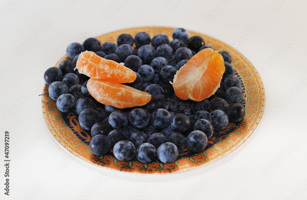tangerine and blue berries tangerine and blue berries