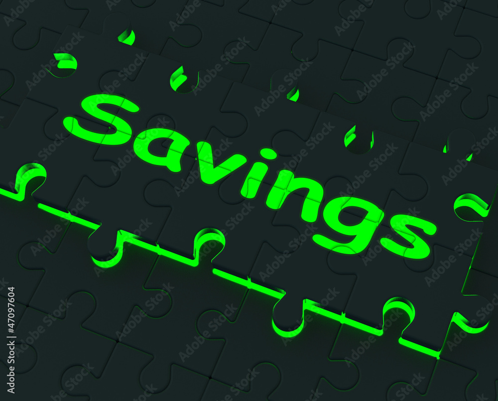 Savings Puzzle Showing Monetary Savings Savings Puzzle Showing Monetary Savings