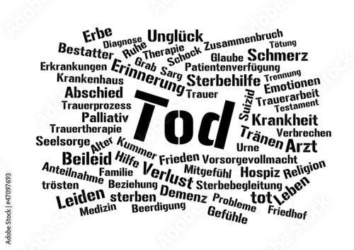 Tod wordcloud - Abschied nehmen