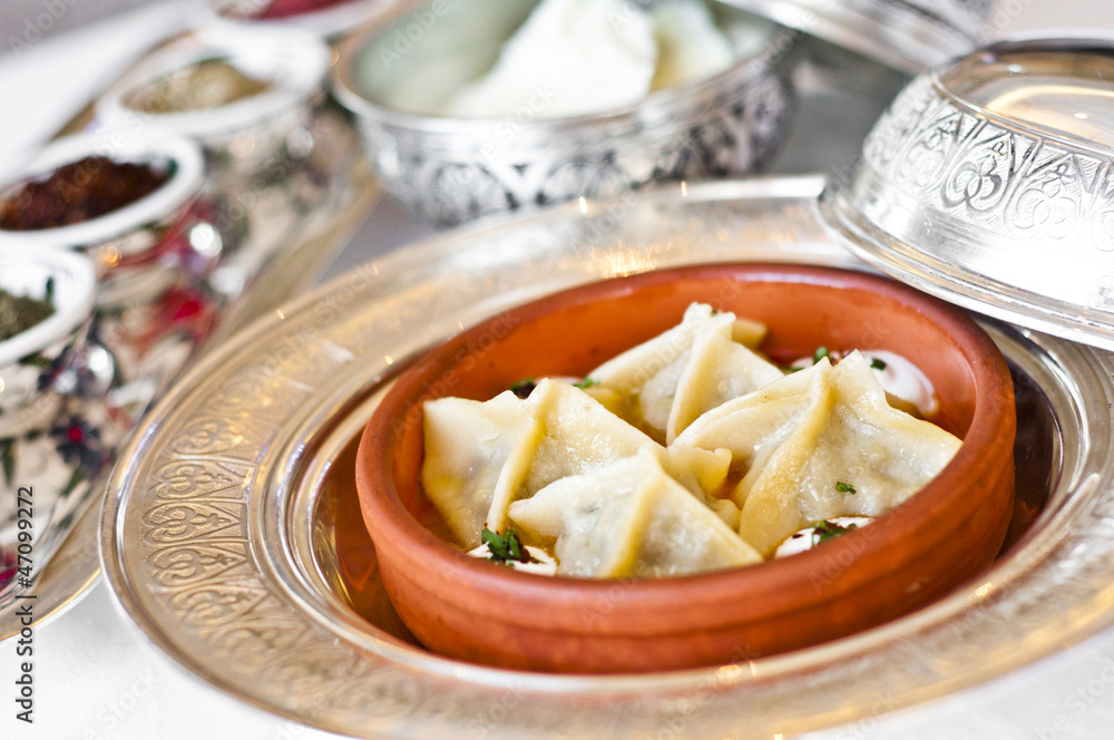 Turkish Ravioli (Manti) from classical Ottoman-Turkish Cuisine Turkish Ravioli (Manti) from classical Ottoman-Turkish Cuisine