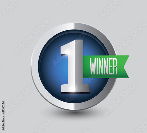 Winner button and ribbon