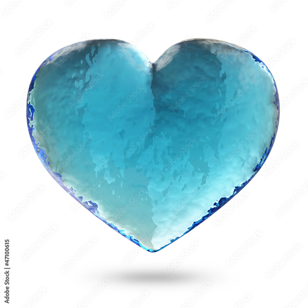 Heart from Water isolated on white background
