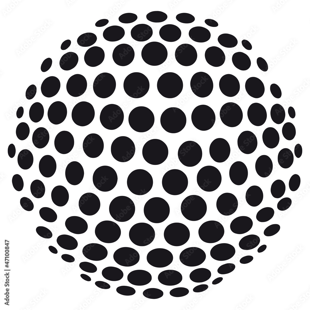 Fototapeta premium Streszczenie kuli 3D wykonane z kręgów - pojedyncze