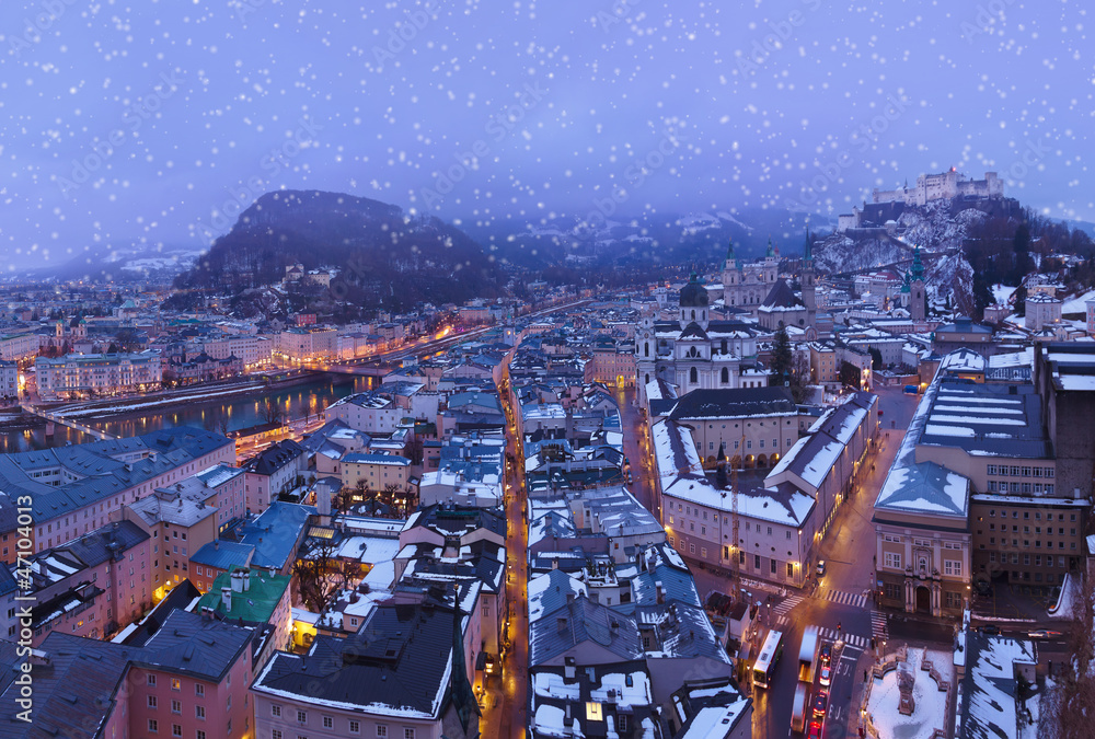 Salzburg Austria at winter